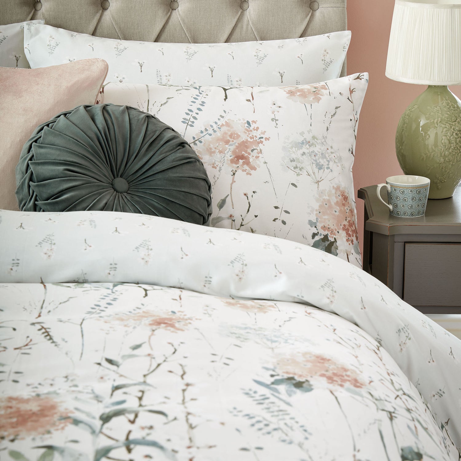 Laura Ashley Pallington Bloom Duvet Cover Bedding Set Plaster Pink