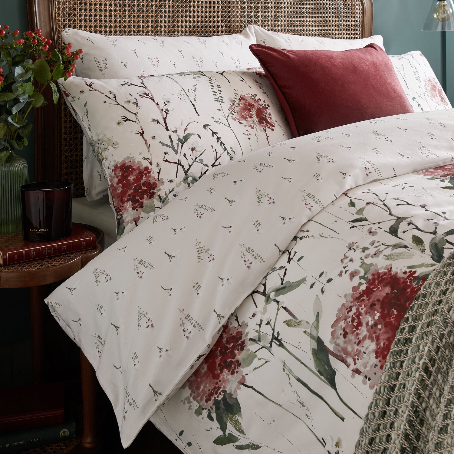 Laura Ashley Pallington Bloom Pillowcase Housewife Ruby
