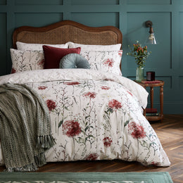Laura Ashley Pallington Bloom Duvet Cover Bedding Set Ruby