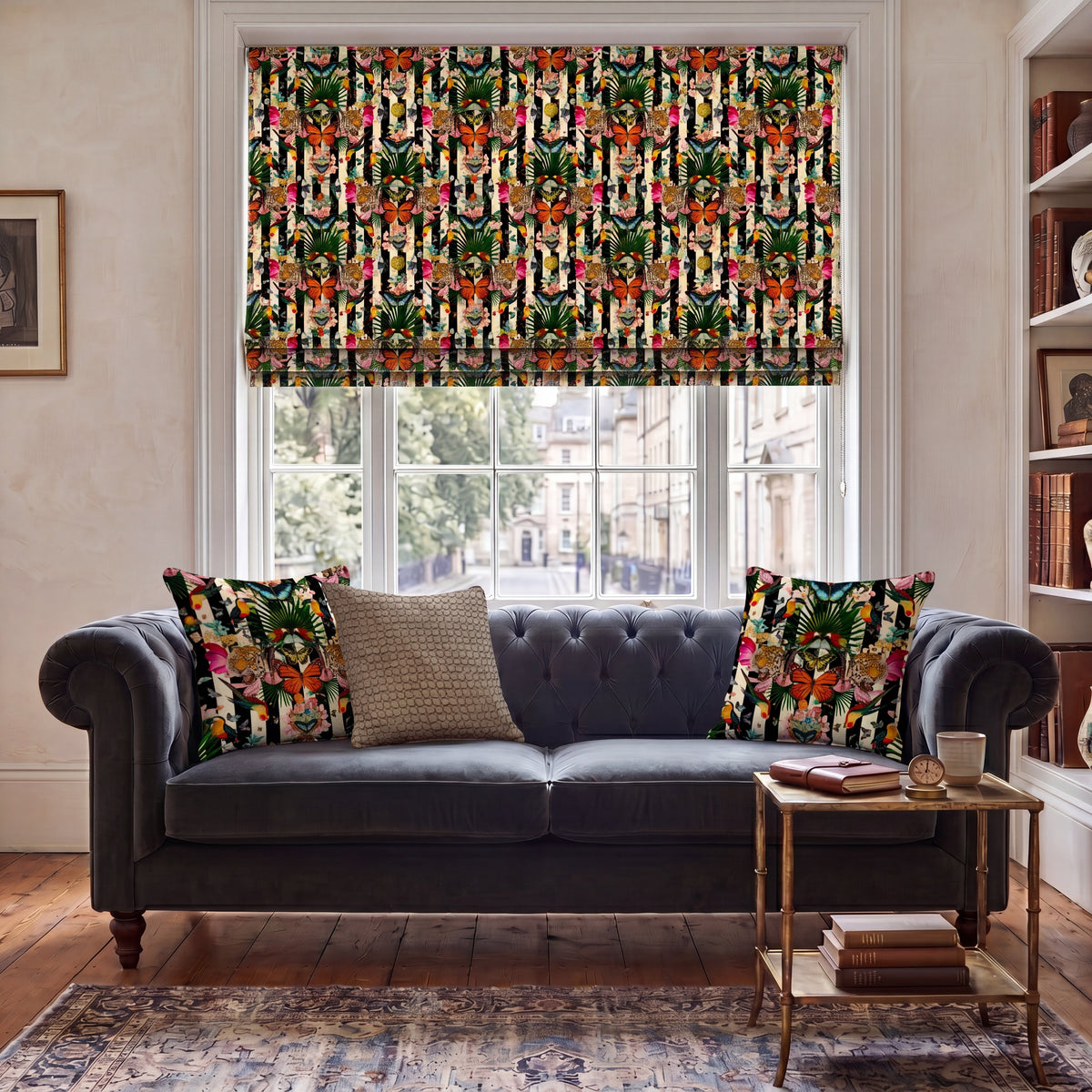Carrie Neely Paradise Lost Velvet Stripe Made To Measure Roman Blind Zebra