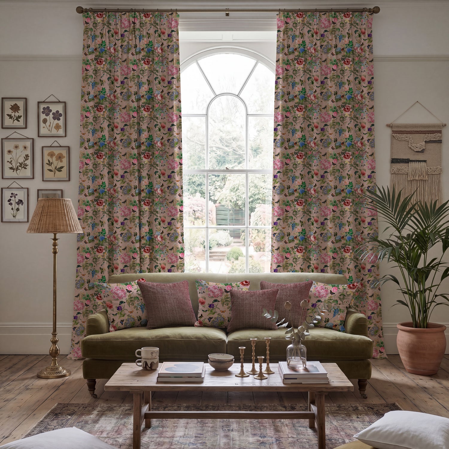 Carrie Neely Paradise Velvet Fabric Blush Pink