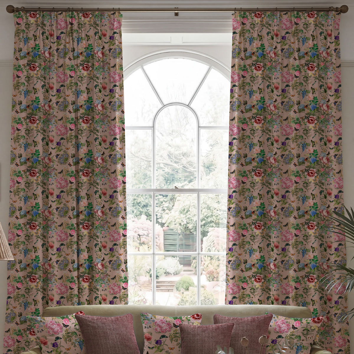 Carrie Neely Paradise Velvet Made To Measure Curtains Blush Pink