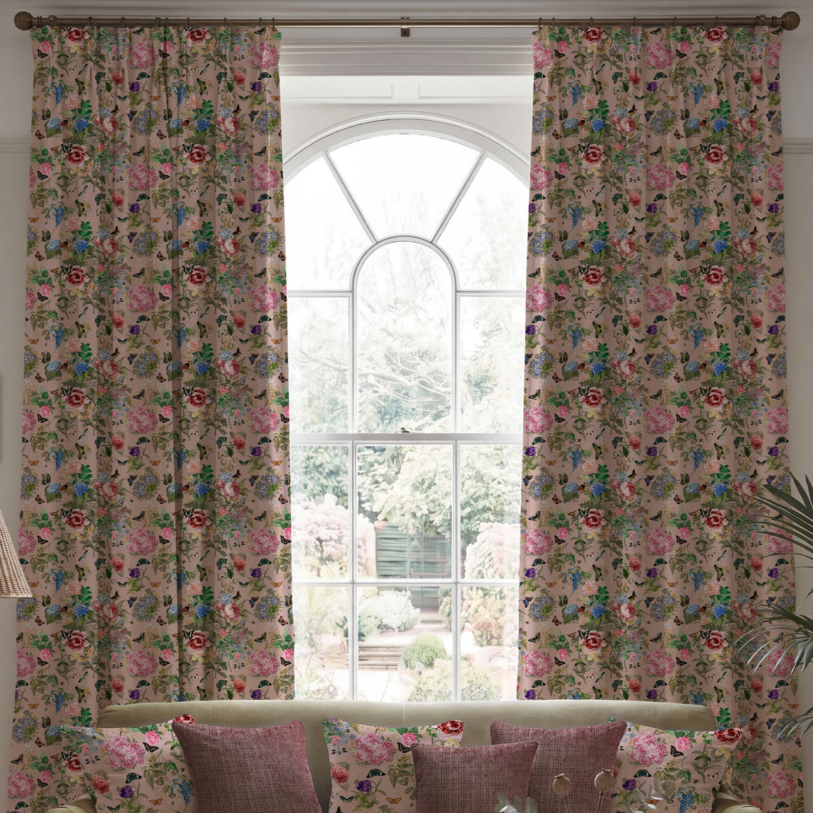 Carrie Neely Paradise Velvet Made To Measure Curtains Blush Pink