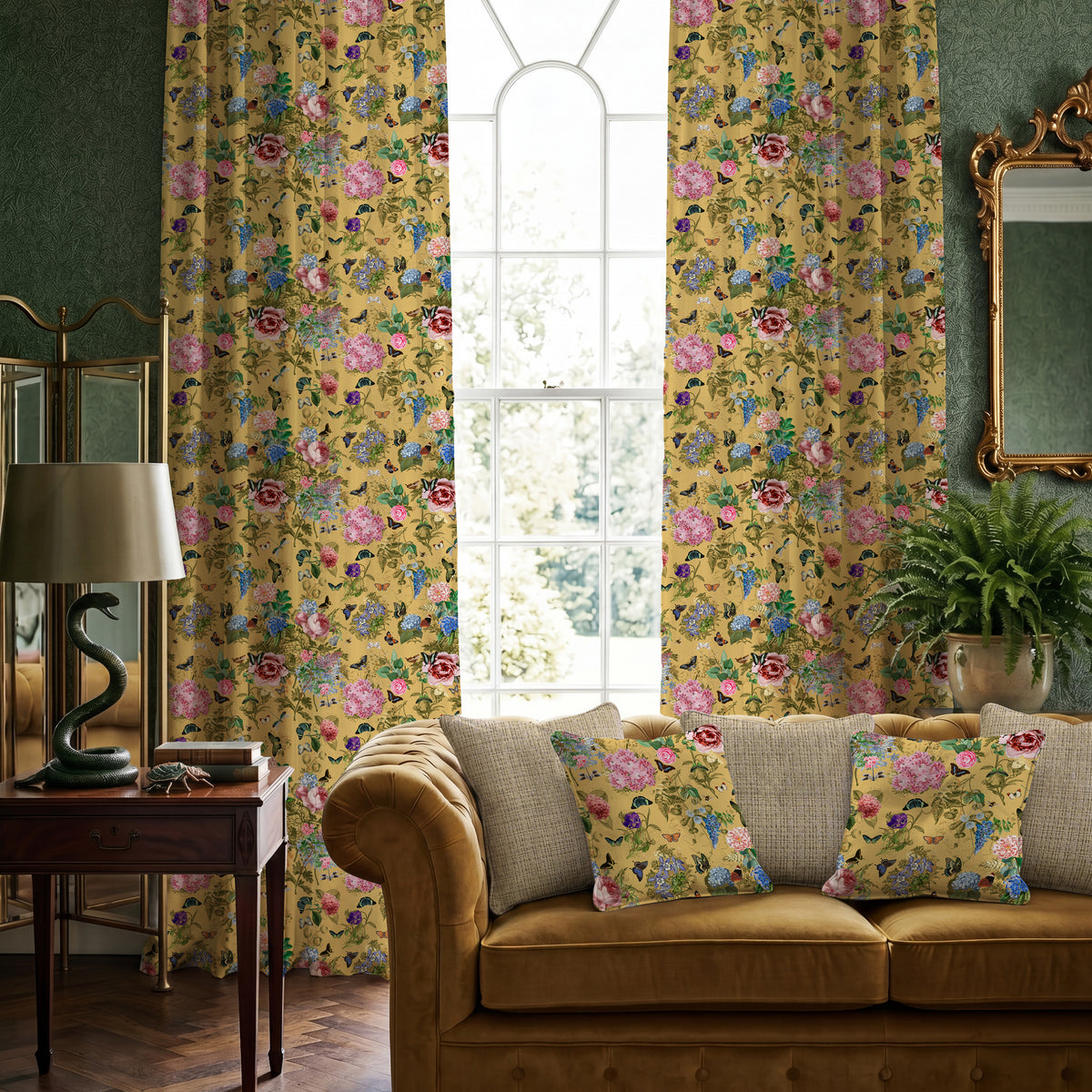 Carrie Neely Paradise Velvet Made To Measure Curtains Gold