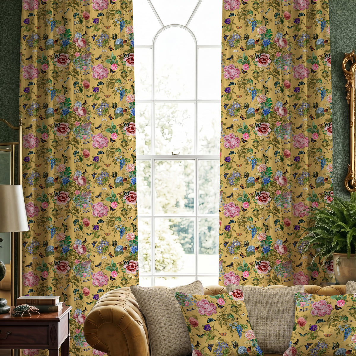 Carrie Neely Paradise Velvet Made To Measure Curtains Gold