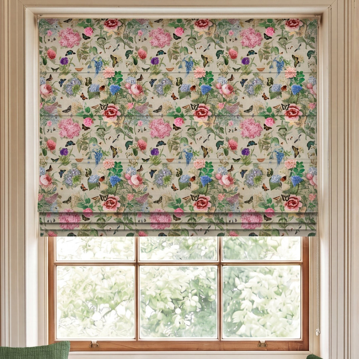 Carrie Neely Paradise Velvet Made To Measure Roman Blind Natural