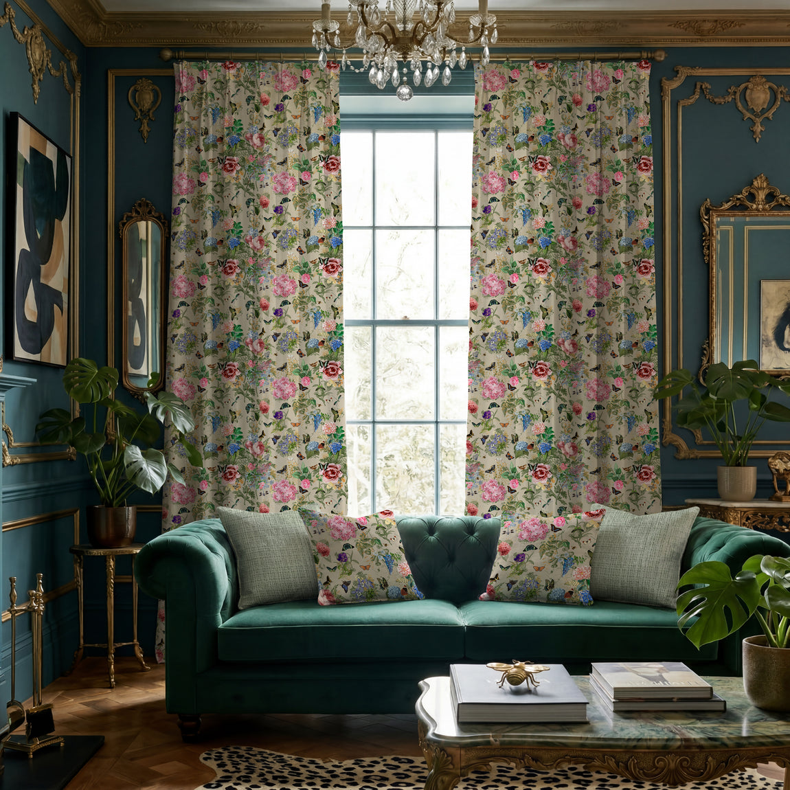 Carrie Neely Paradise Velvet Made To Measure Curtains Natural