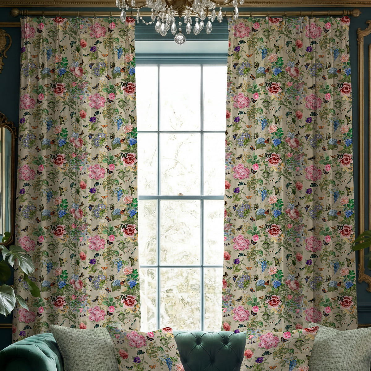 Carrie Neely Paradise Velvet Made To Measure Curtains Natural