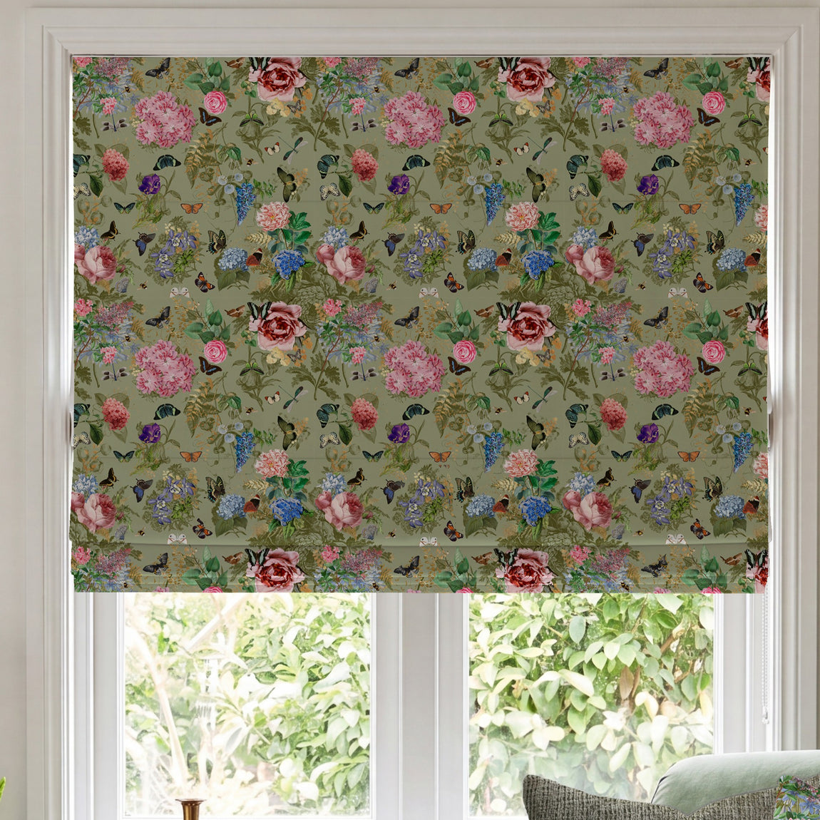 Carrie Neely Paradise Velvet Made To Measure Roman Blind Sage