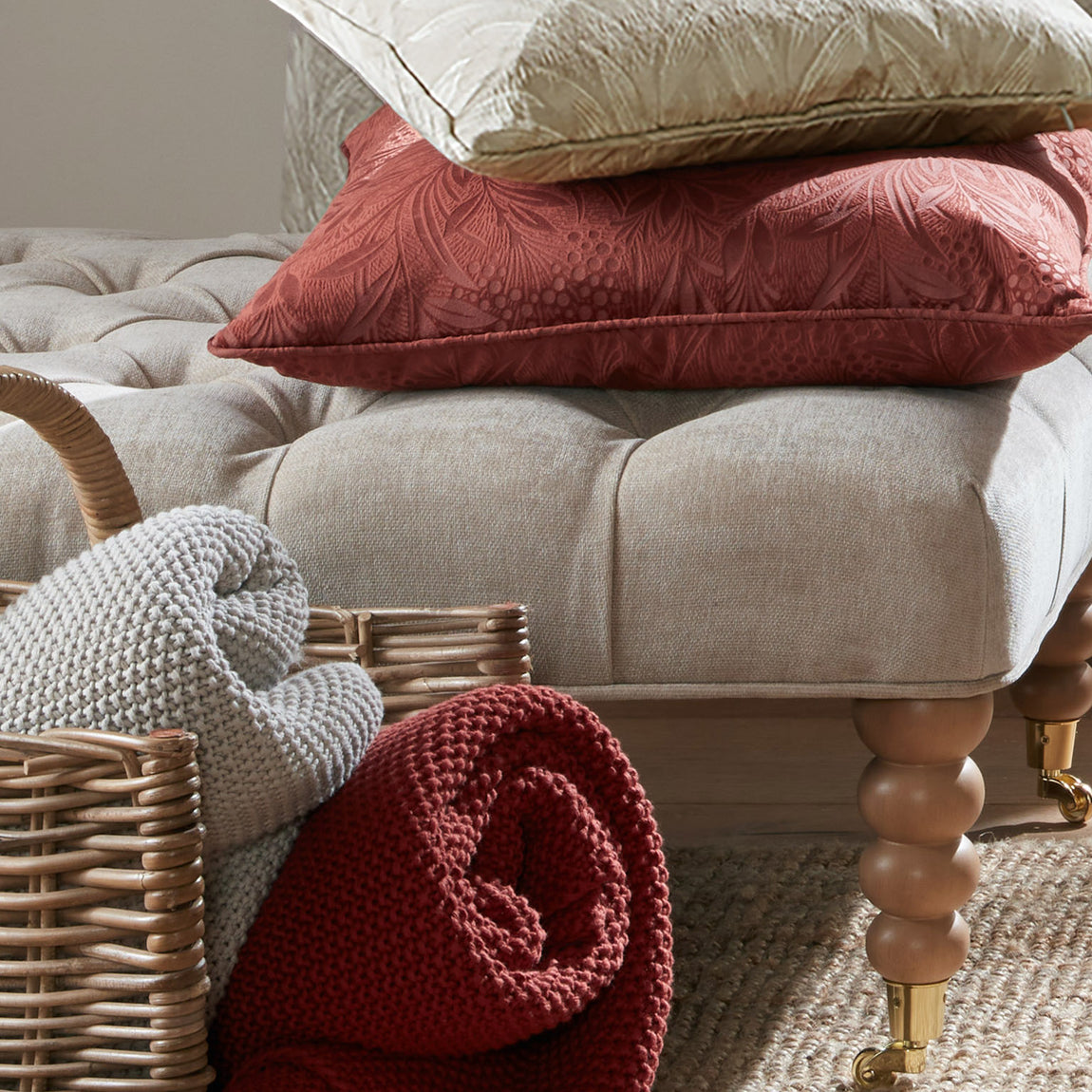 Laura Ashley Parker 125cm x 150cm Throw Terracotta