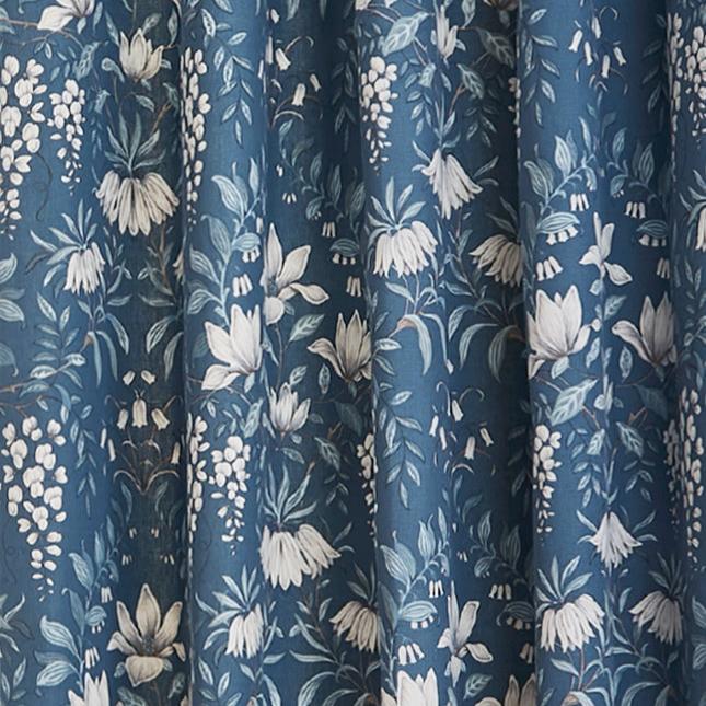 Laura Ashley Parterre Ready Made Eyelet Curtains Seaspray