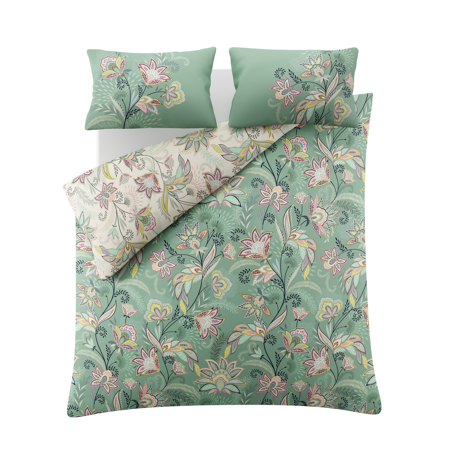 Sara Miller Passiflora Duvet Cover Bedding Set Light Stone Sage