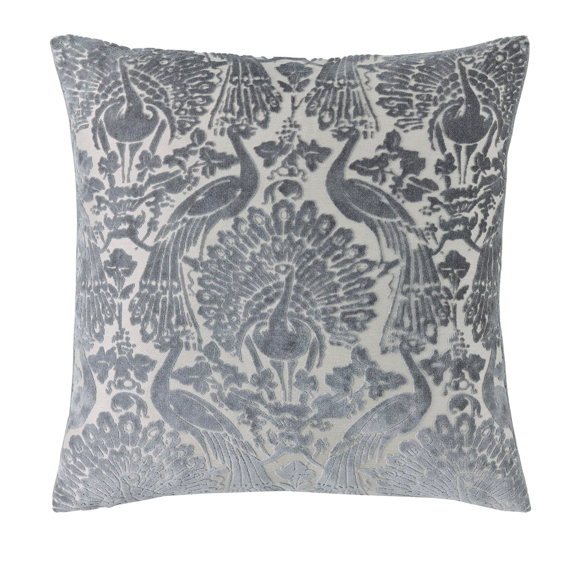 Laura Ashley Peacock Damask 50cm x 50cm Filled Cushion Steel