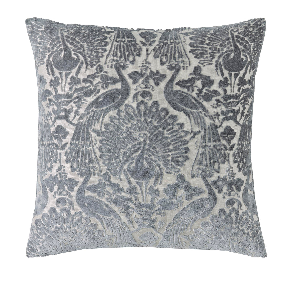 Laura Ashley Peacock Damask 50cm x 50cm Filled Cushion Steel
