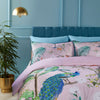 Soiree Peacock Jungle Duvet Cover Bedding Set Pink