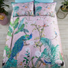 Soiree Peacock Jungle Duvet Cover Bedding Set Pink