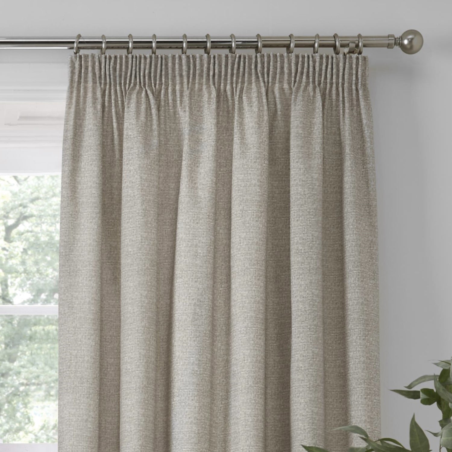 Dreams & Drapes Pembrey Thermal Ready Made Pencil Pleat Curtains Natural