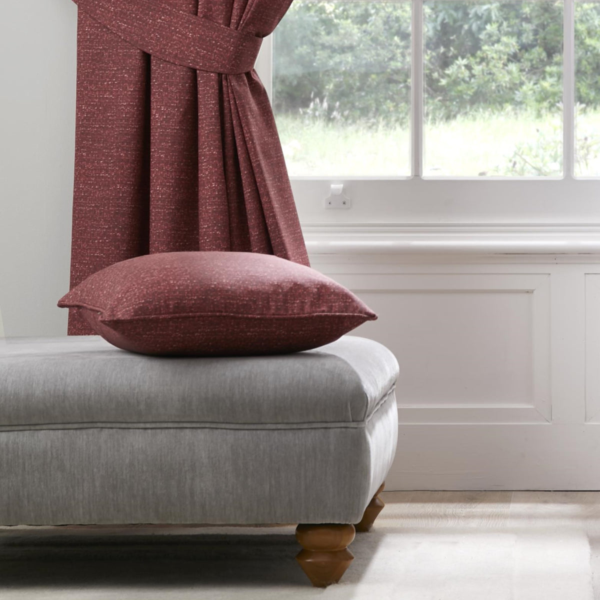 Dreams & Drapes Pembrey Filled Cushion 43cm x 43cm Red
