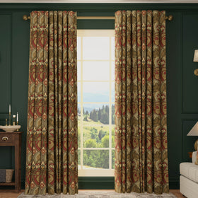 HOUSE Llewelyn-Bowen Gwendoline Printed Damask Made To Measure Curtains Oxblush