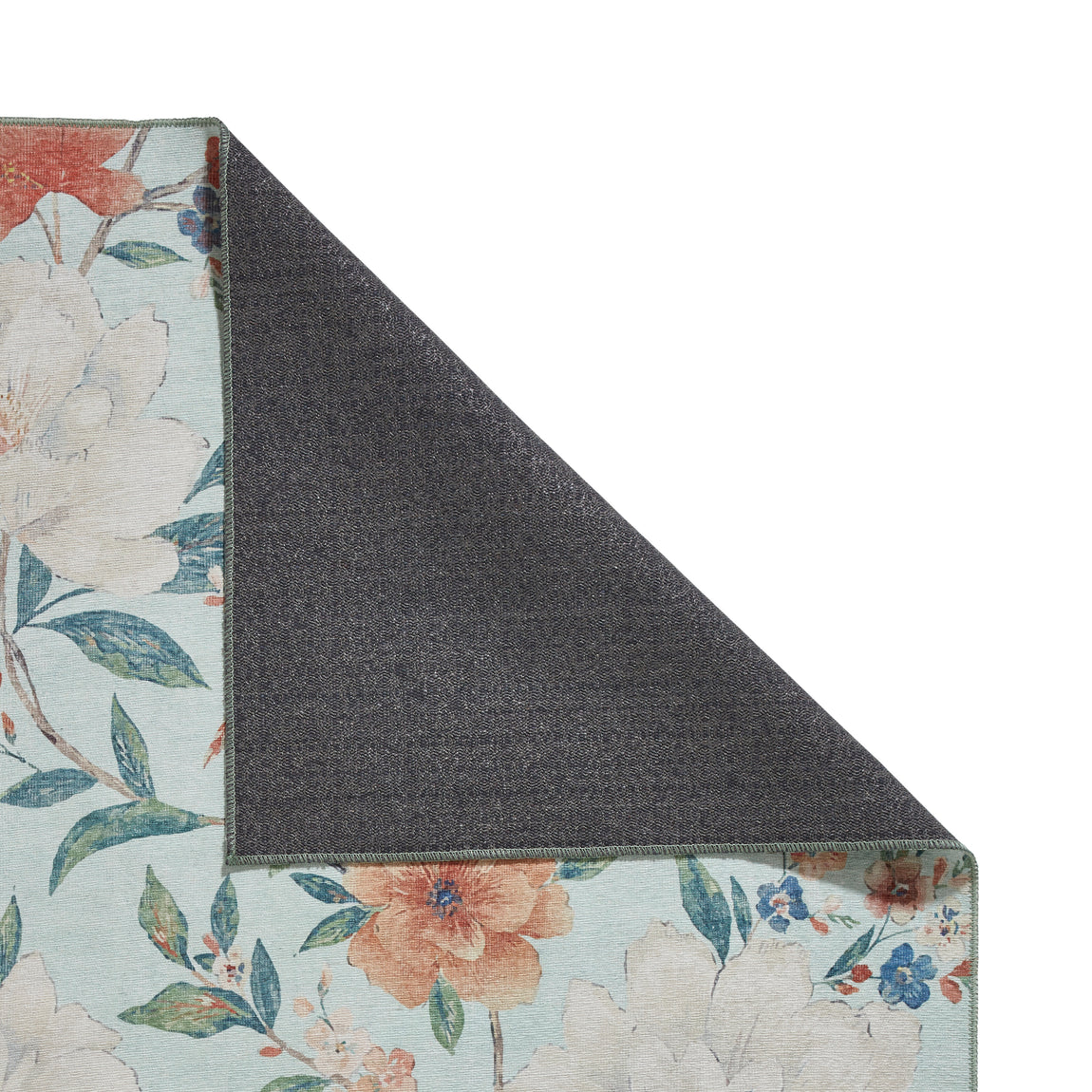 Catherine Lansfield Pipa Floral Rug Blue