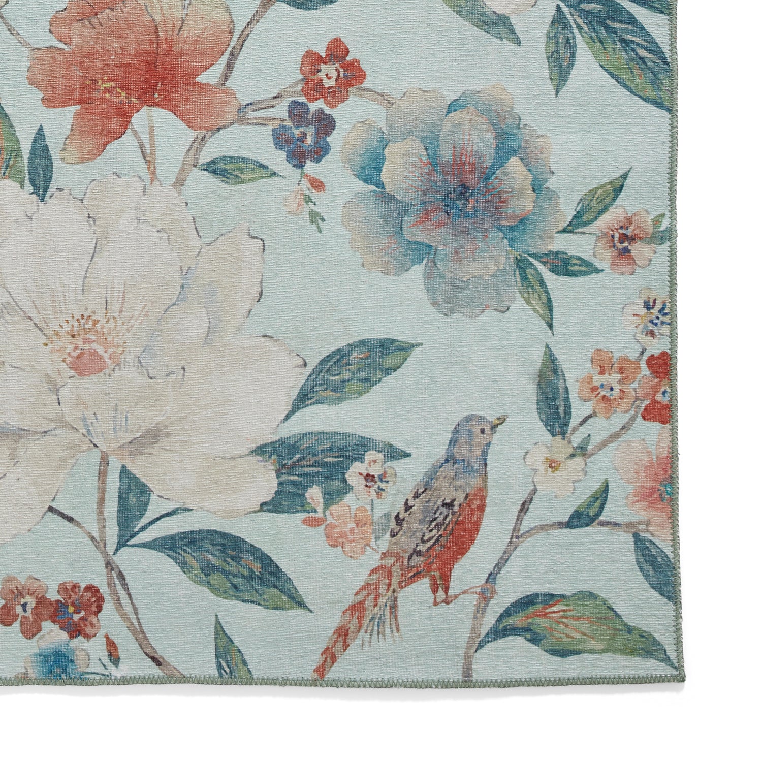Catherine Lansfield Pipa Floral Rug Blue
