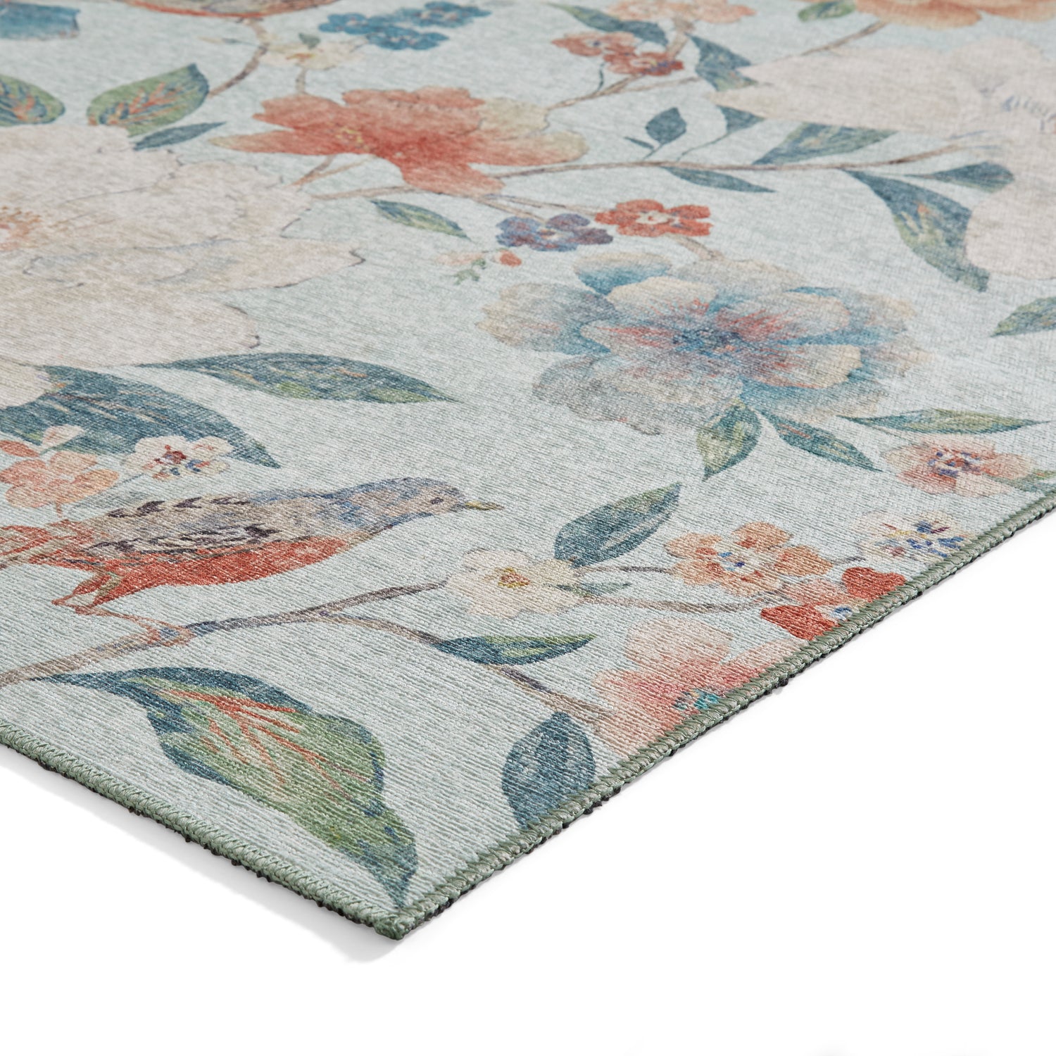 Catherine Lansfield Pipa Floral Rug Blue
