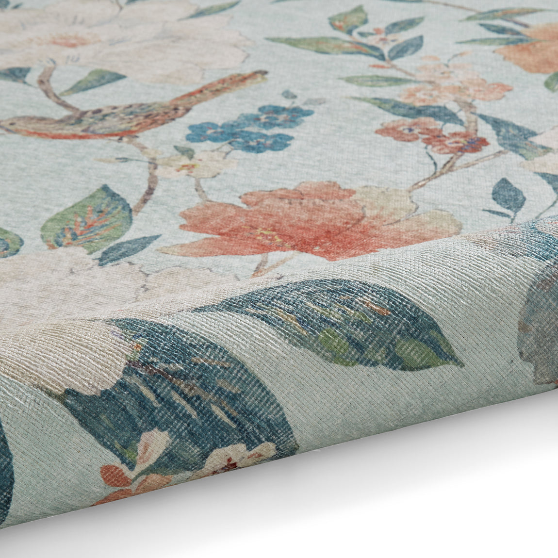 Catherine Lansfield Pipa Floral Rug Blue