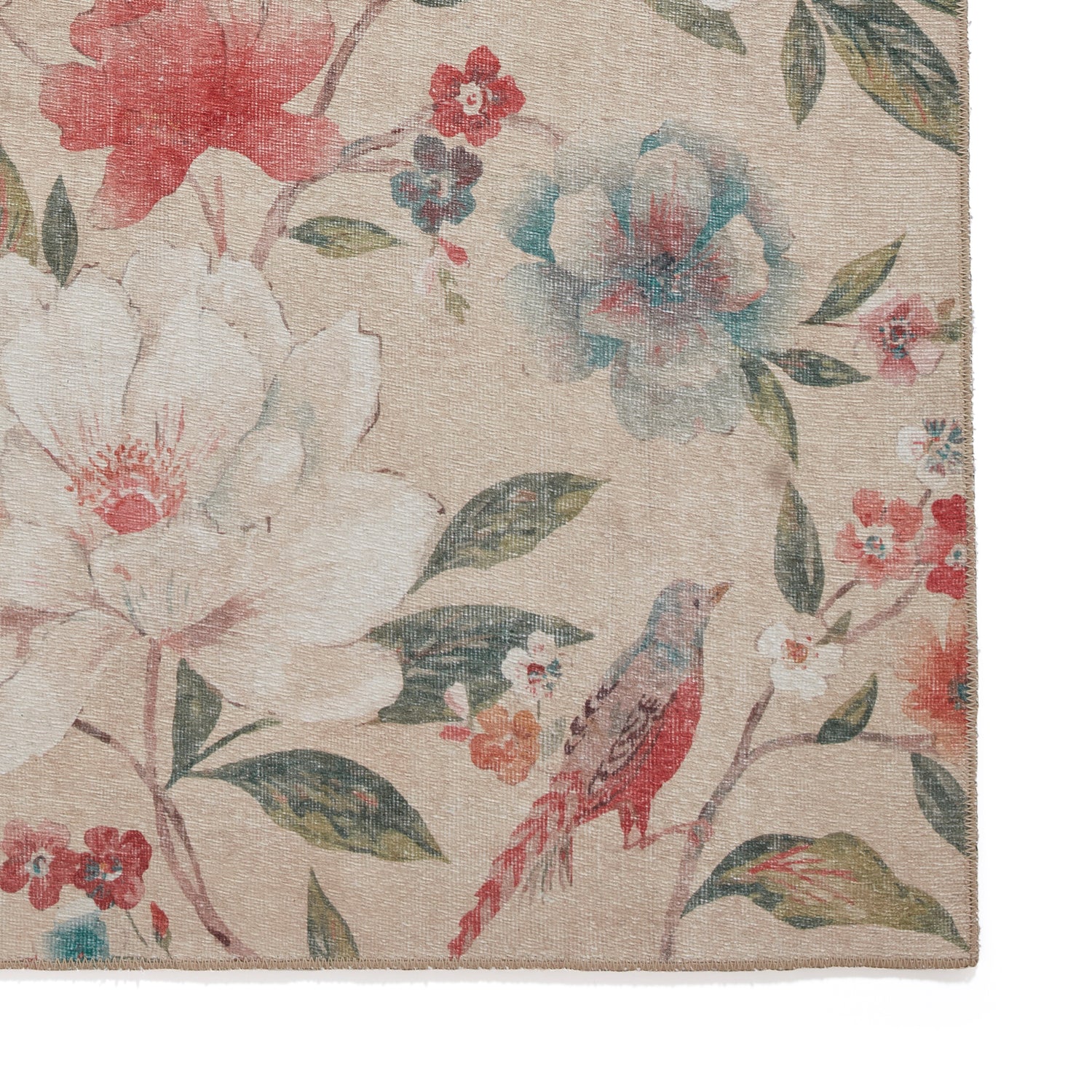 Catherine Lansfield Pipa Floral Rug Natural