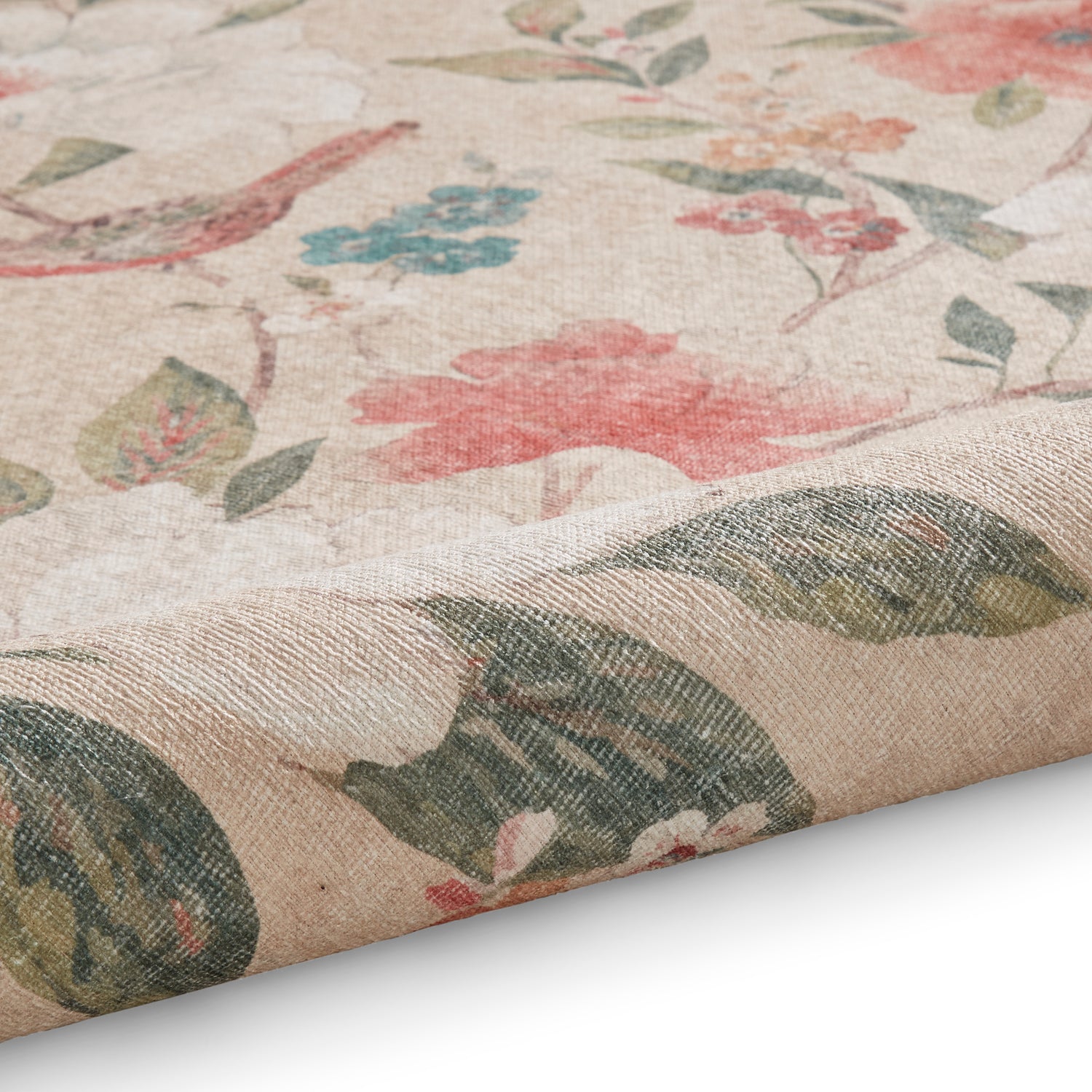 Catherine Lansfield Pipa Floral Rug Natural