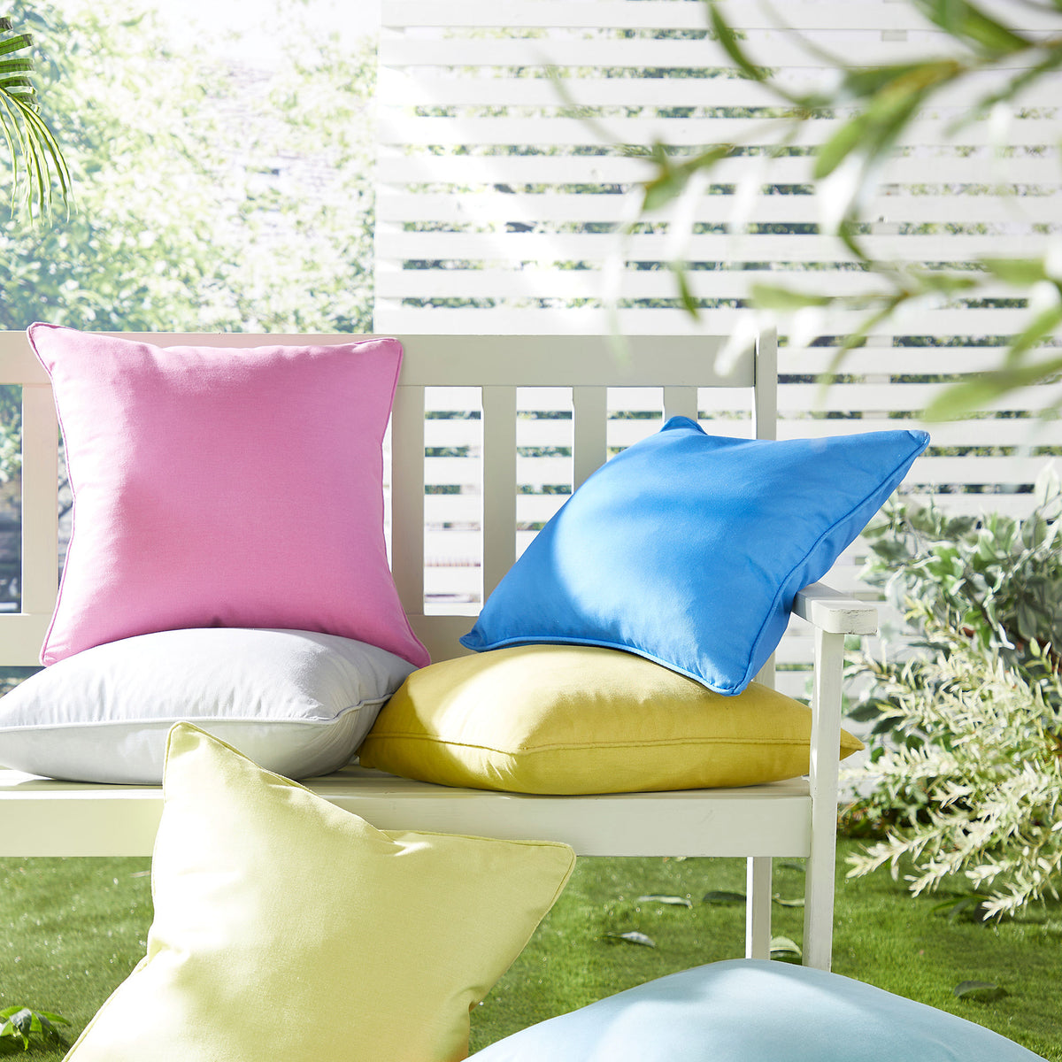 Fusion Plain Dye Filled Cushion 43cm x 43cm Blue