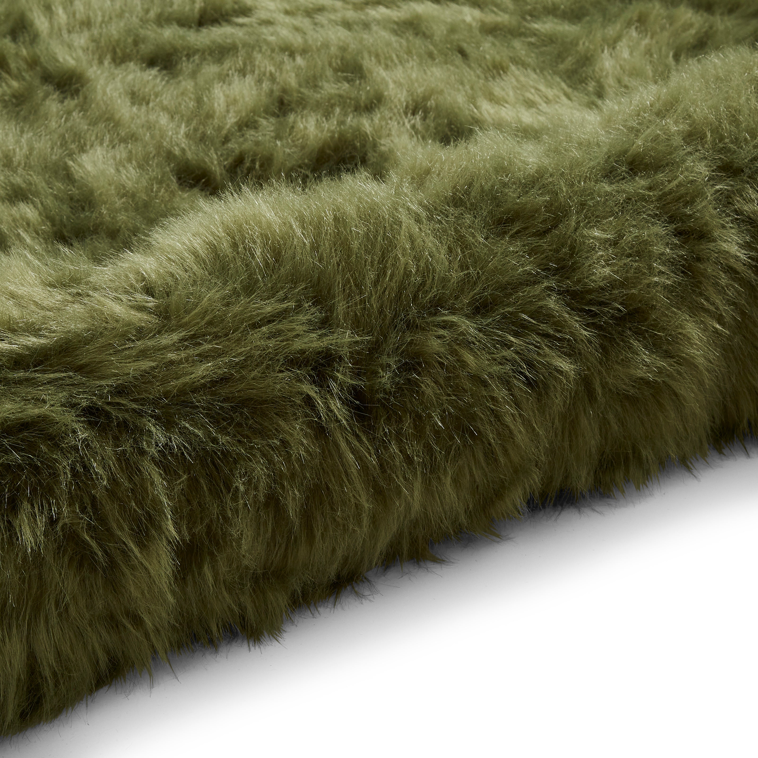 Polar Plush Shaggy Rug Olive Green | Terrys