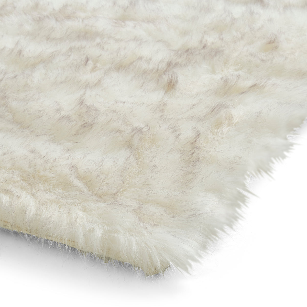 Polar Plush Shaggy Rug White Grey