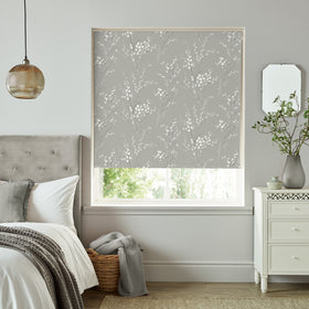 Laura Ashley Pussy Willow Thermal Blackout Ready Made Roller Blind Steel