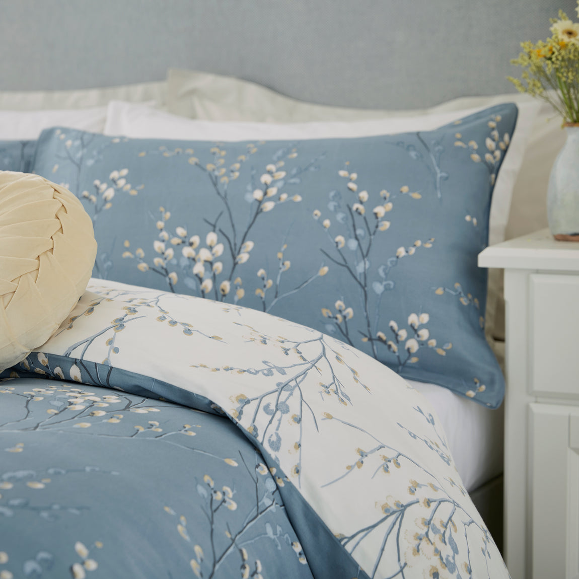 Laura Ashley Pussy Willow Duvet Cover Bedding Set Dark Seaspray