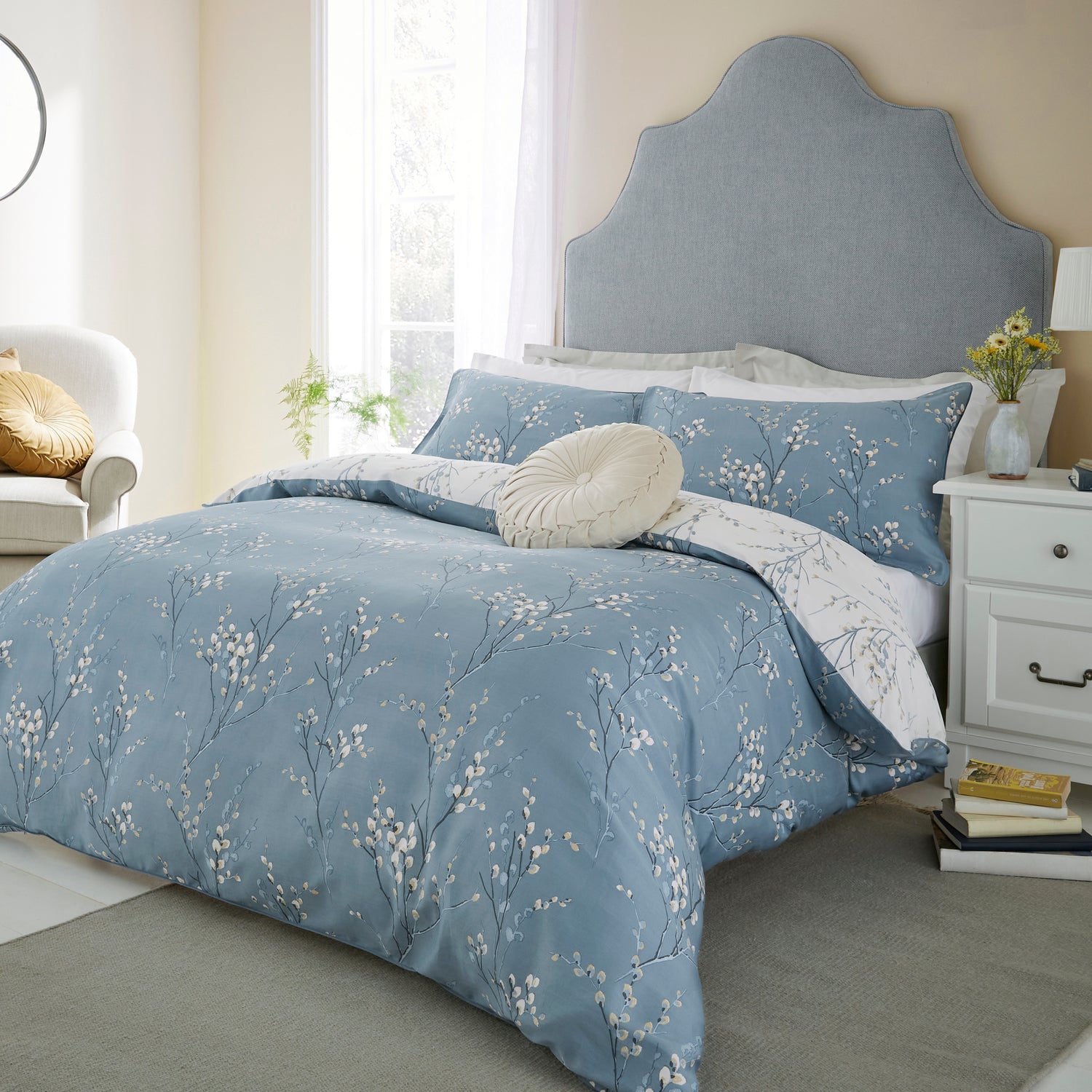 Laura Ashley Pussy Willow Pillowcase Housewife Dark Seaspray