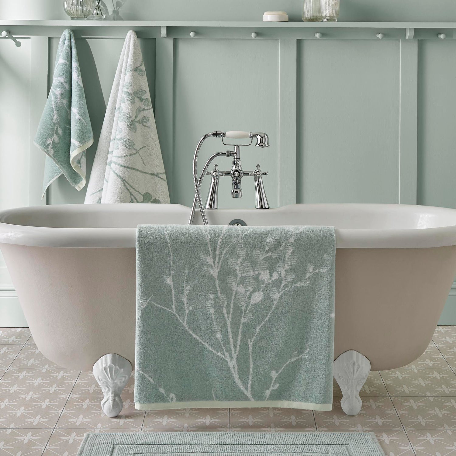 Laura Ashley Pussy Willow Towel Duckegg
