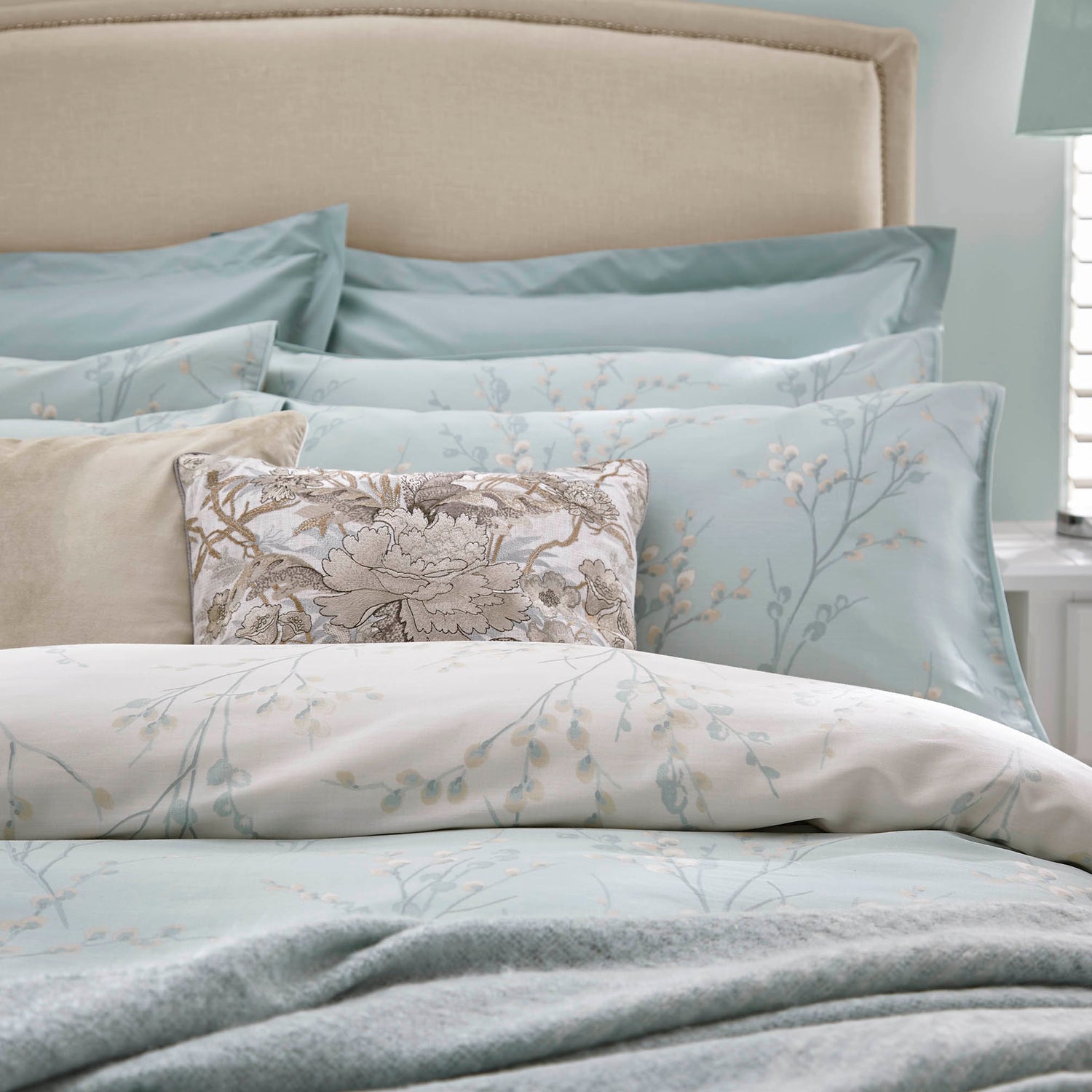 Laura Ashley Pussy Willow Pillowcase Housewife Duckegg