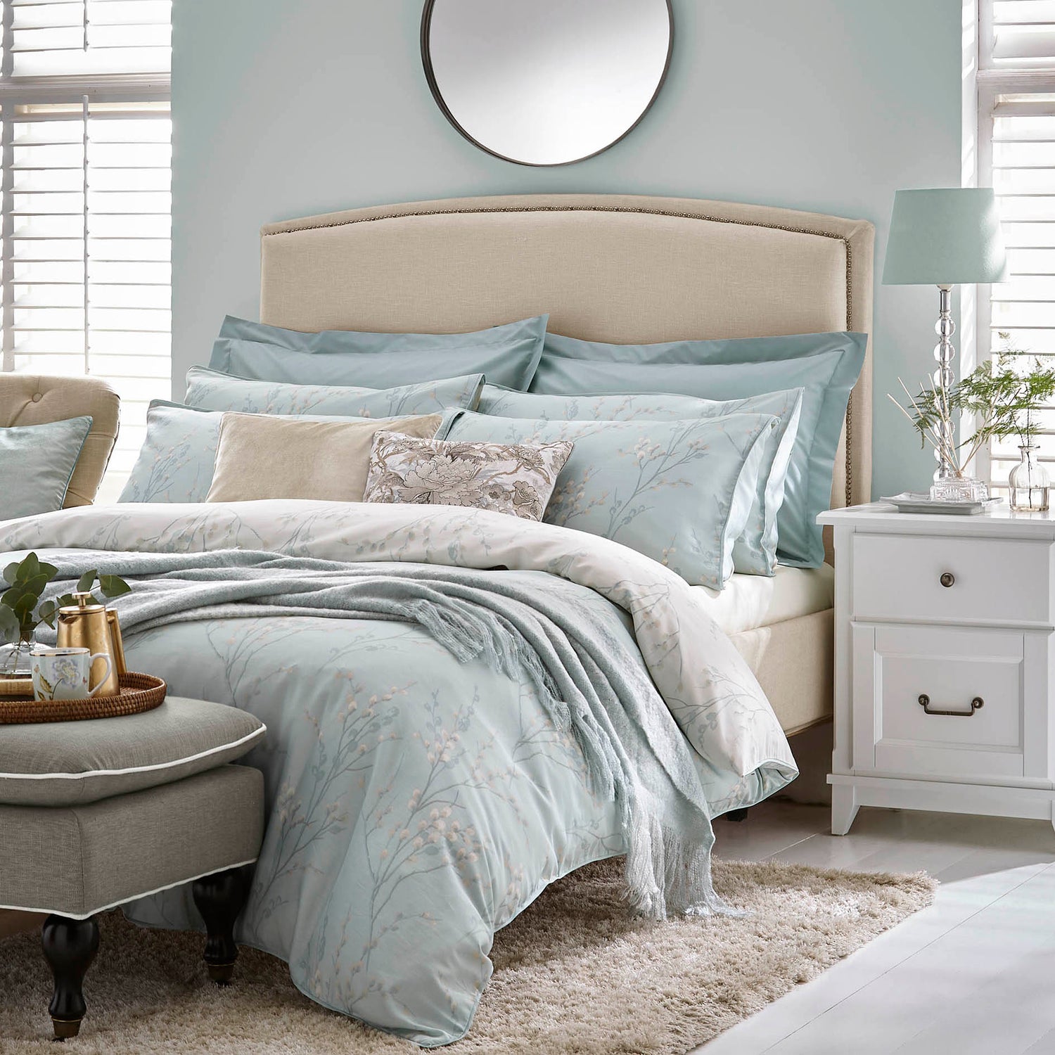 Laura Ashley Pussy Willow Pillowcase Housewife Duckegg