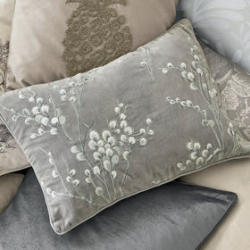 Laura Ashley Pussy Willow Embroidered 35cm x 50cm Filled Boudoir Steel