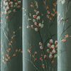 Laura Ashley Pussy Willow Ready Made Eyelet Blackout Curtains Fern Green