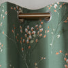 Laura Ashley Pussy Willow Ready Made Eyelet Blackout Curtains Fern Green
