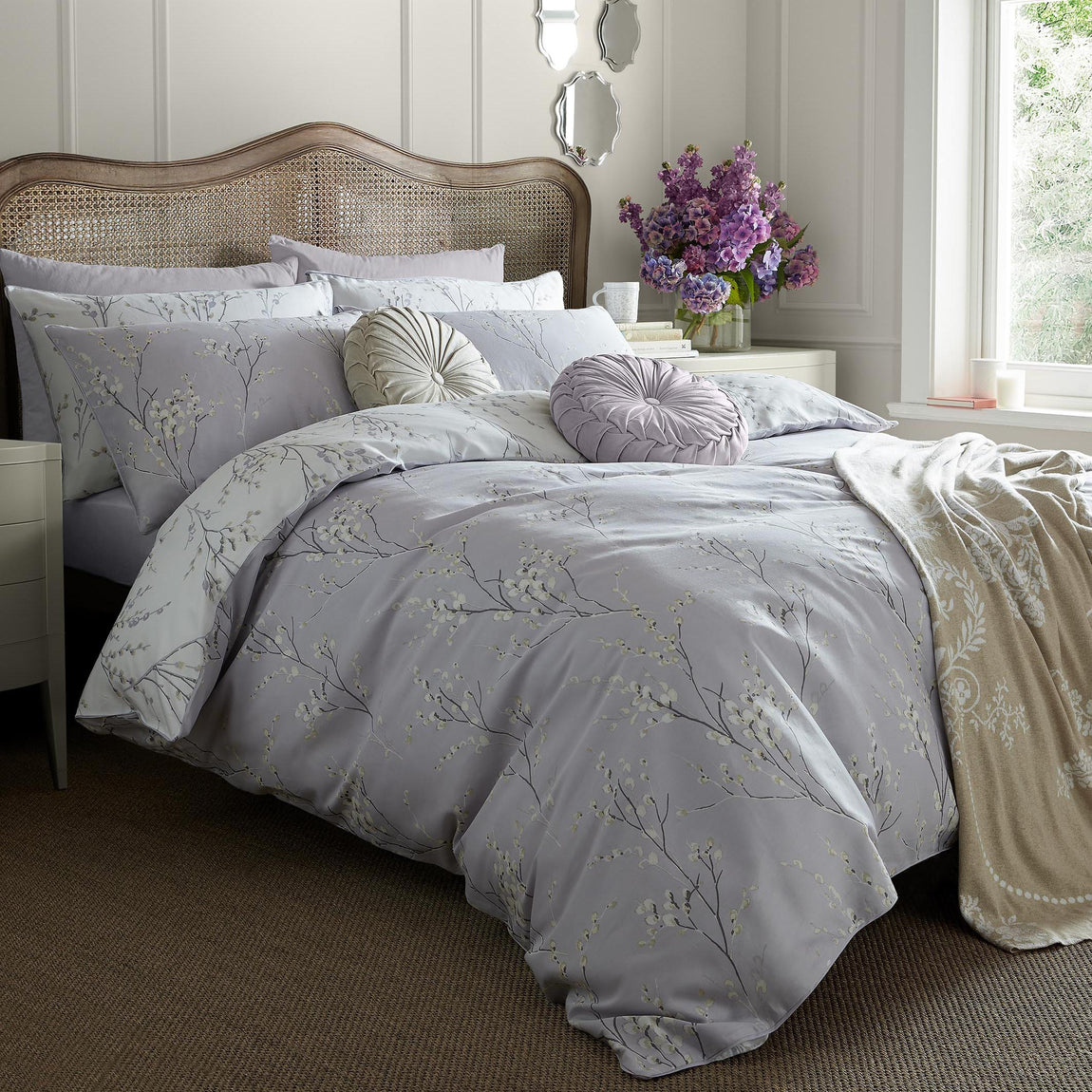 Laura Ashley Pussy Willow Pillowcase Housewife Lavender