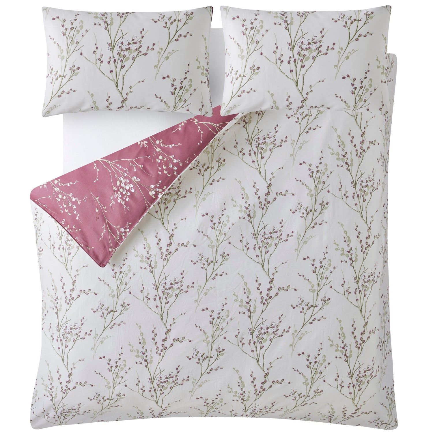 Laura Ashley Pussy Willow Duvet Cover Bedding Set Plum Purple