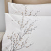Laura Ashley Pussy Willow Sprig Embroidered Pillowcase Housewife Dove Grey