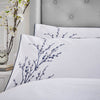 Laura Ashley Pussy Willow Sprig Embroidered Duvet Cover Bedding Set Midnight
