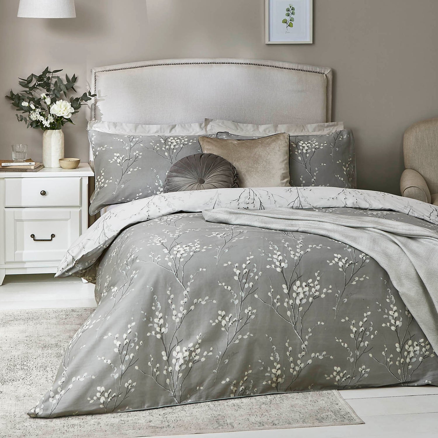 Laura Ashley Pussy Willow Pillowcase Housewife Steel
