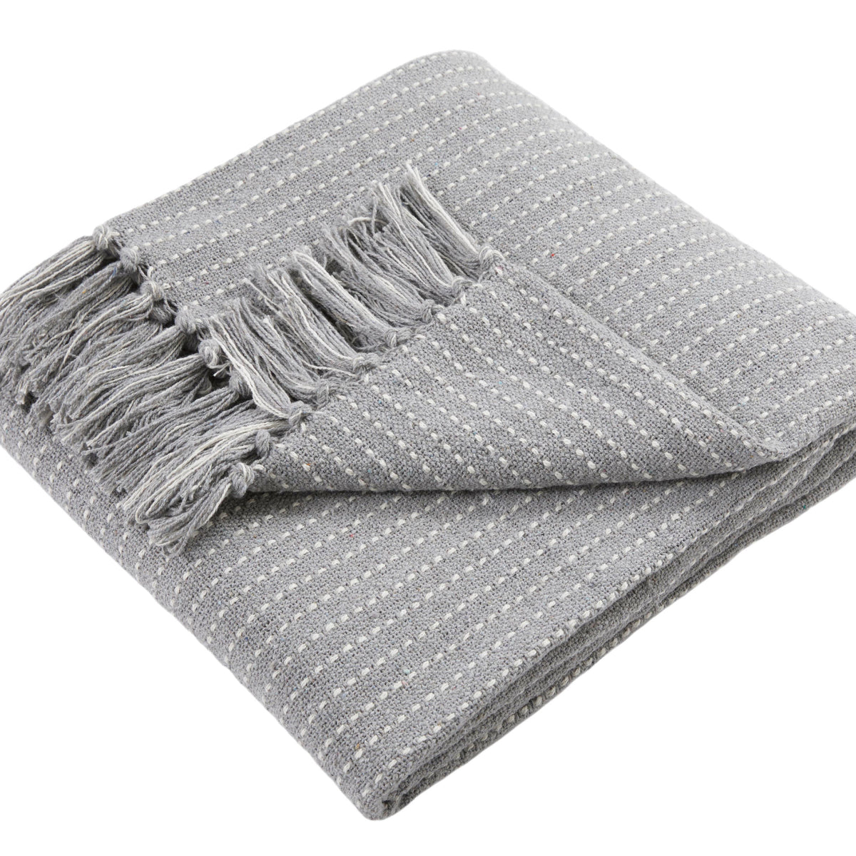 Drift Quinn Woven Stripe Throw  Grey