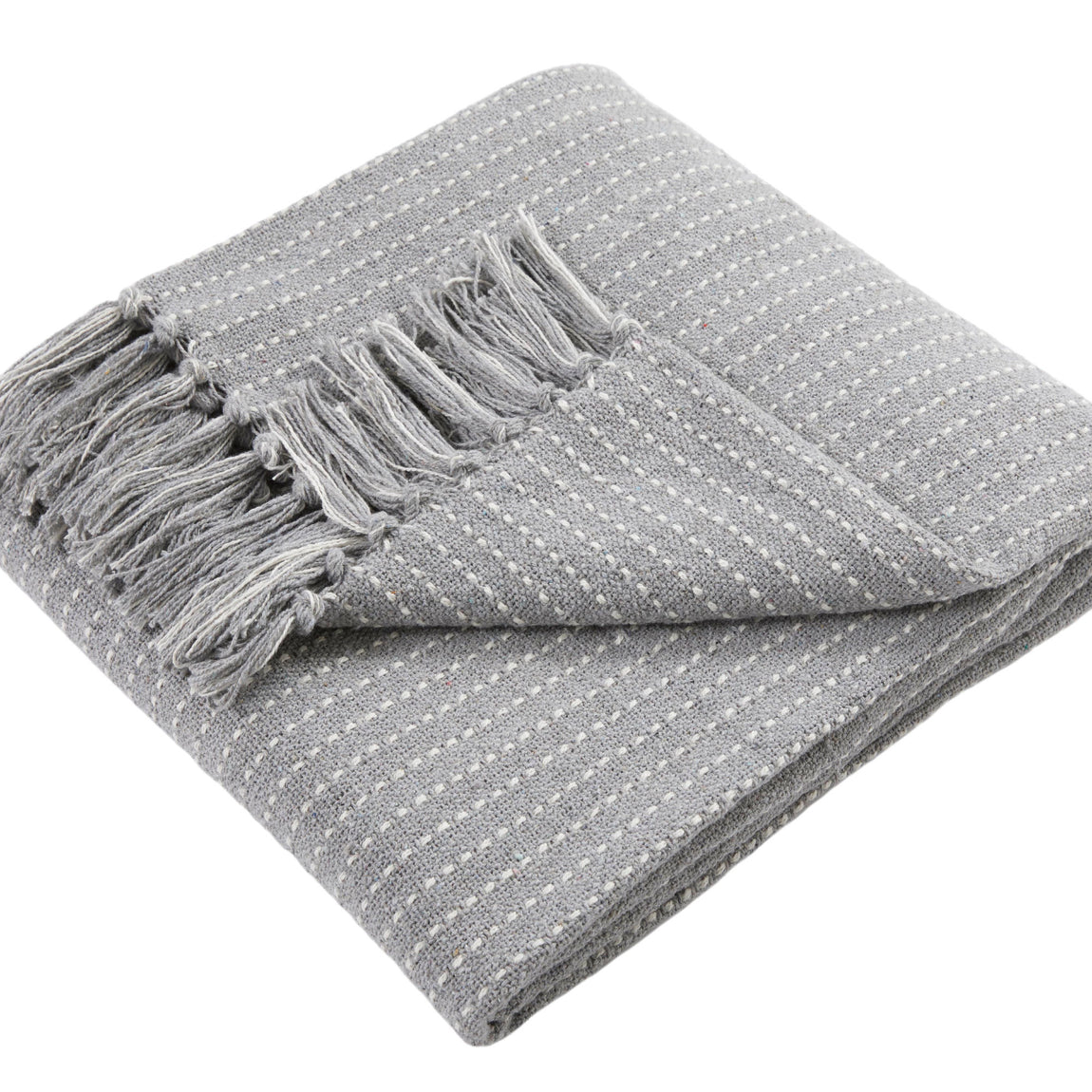 Drift Quinn Woven Stripe Throw  Grey