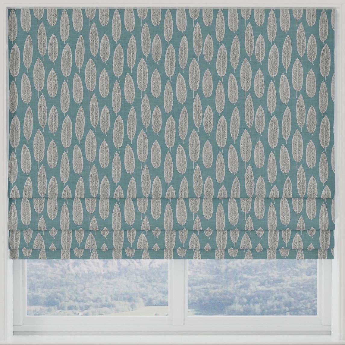 Quill Made to Measure Roman Blind Teal