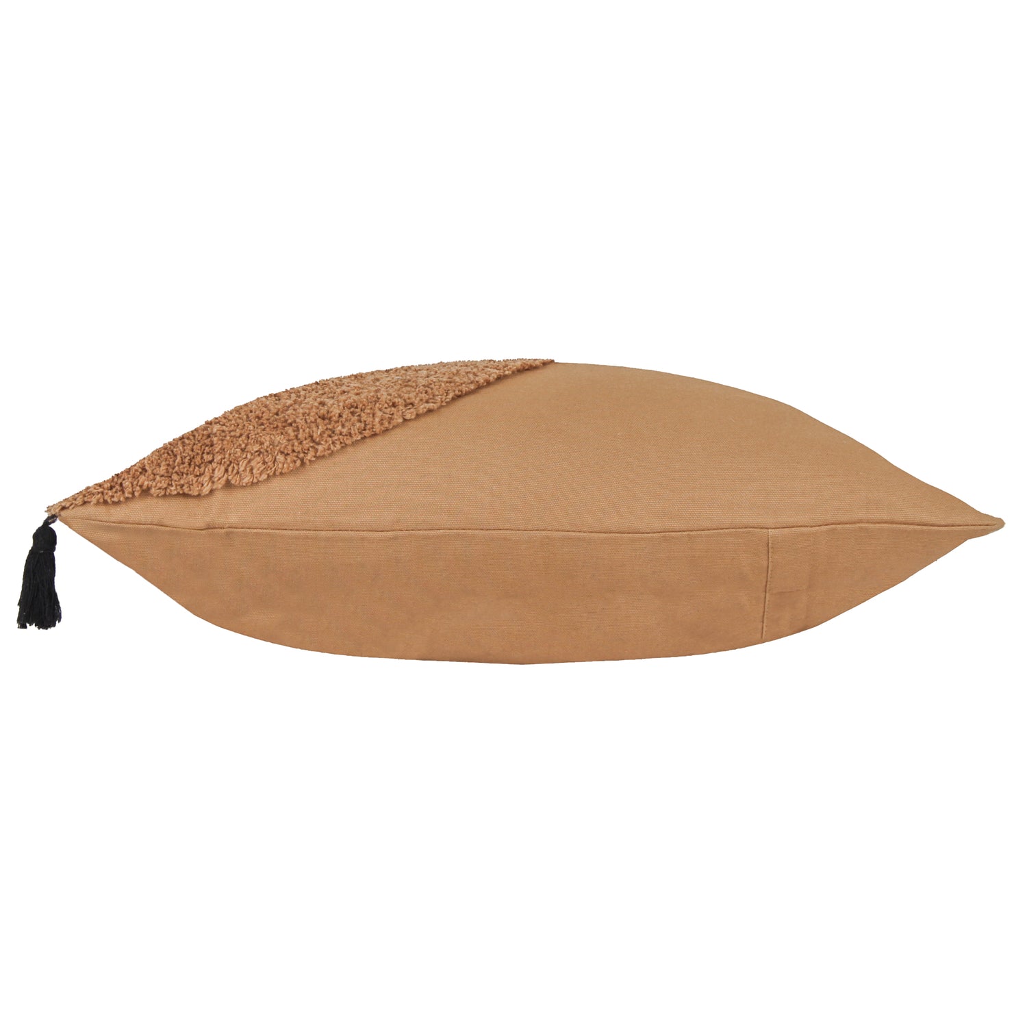 furn. Radian Semi Circle Tufted Cotton Tasselled 45cm x 45cm Filled Cushion Cinnamon